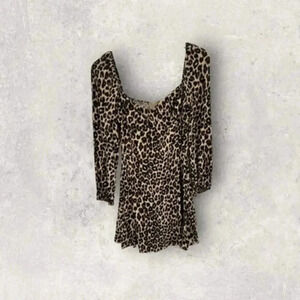 Reformation Beatrice Cougar Leopard Fit & Flare Dress B1809